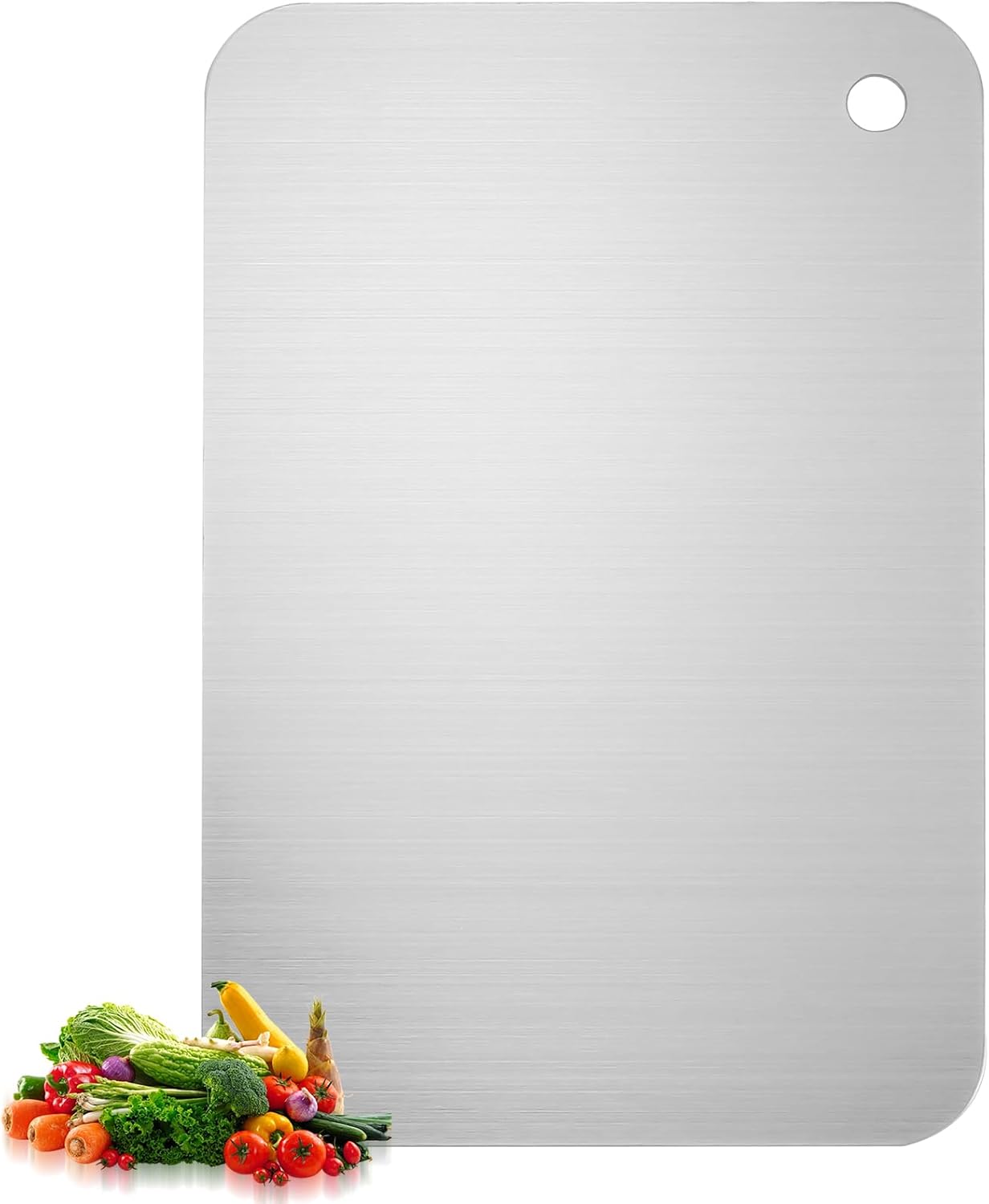 Stück Schneidebrett Aus Edelstahl, Schneidebrett Aus Edelstahl 304, Doppelseitiges Titan-schneidebrett, Schneidebrett Für Küchenutensilien Wie Fleisch, Gemüse Und Obst (30 X 20 Cm)
