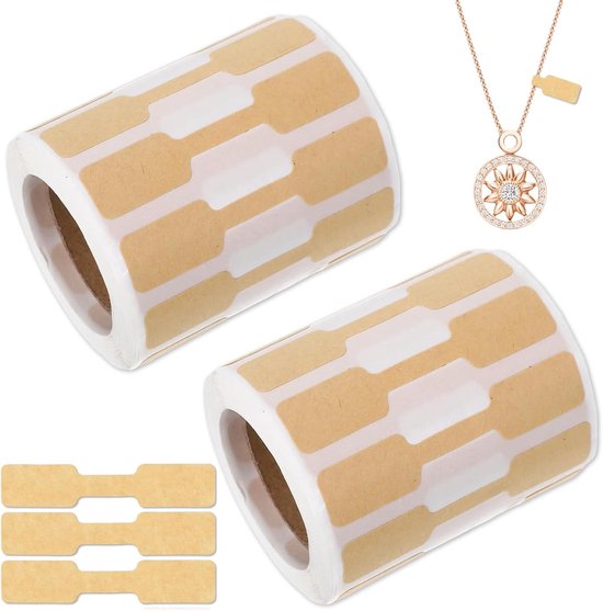 Selbstklebende Schmucketiketten 1000 Stück 6 5 X 1 2 Cm Ablösbarer Aufkleber Kraftpapier Für Den Professionellen Und Privaten Gebrauch Für Ringe 6,5