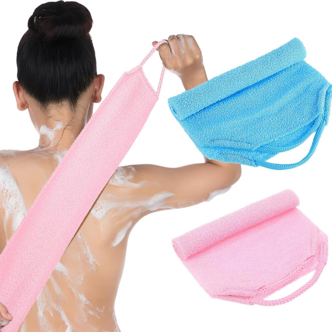 2-teiliges Afrikanisches Duschnetz-set, Afrikanischer Netzschwamm, Hochelastischer Afrikanischer Netzschwammgürtel, Mehrfarbiges Nylon-peelingschwammnetz, Für Männer, Zuhause Und Reisen