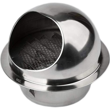 Rundes Lüftungsgitter Für Dunstabzugshauben. Lüftungskanal Aus Edelstahl Mit Insektenschutzgitter. 100 Mm (1 Stück)