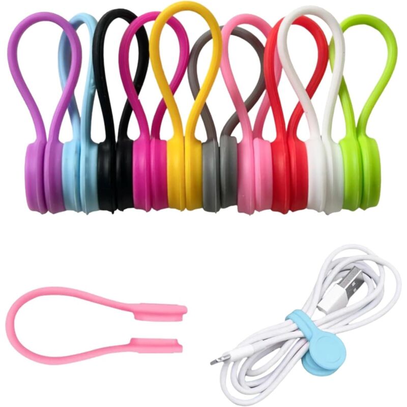 Wiederverwendbare Magnetische Kabelclips – 10er-packung, Organizer Für Usb-kabel, Kopfhörer Und Ladegeräte, Ideal Für Büro, Schule Und Zuhause.