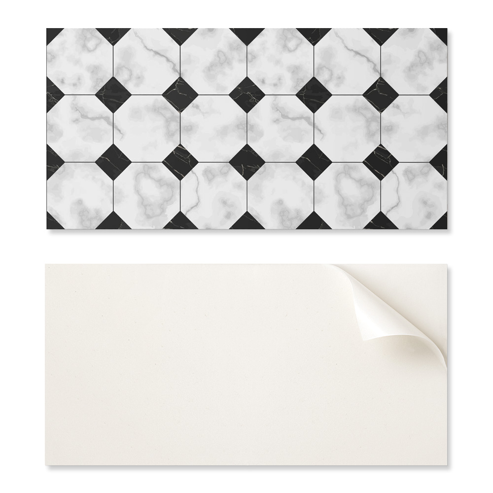 Verklebte Pvc-platte Mit Motiv, Ideal Für Flure, 100 X 50 Cm, Geometrische Fliesenmuster