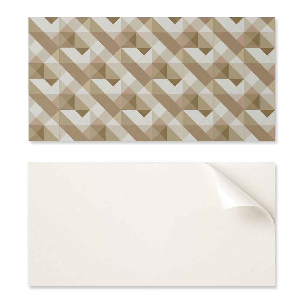 Verklebte Pvc-platte Mit Motiv, Ideal Für Den Flur, 100 X 50 Cm, Geometrische Form In Erdtönen