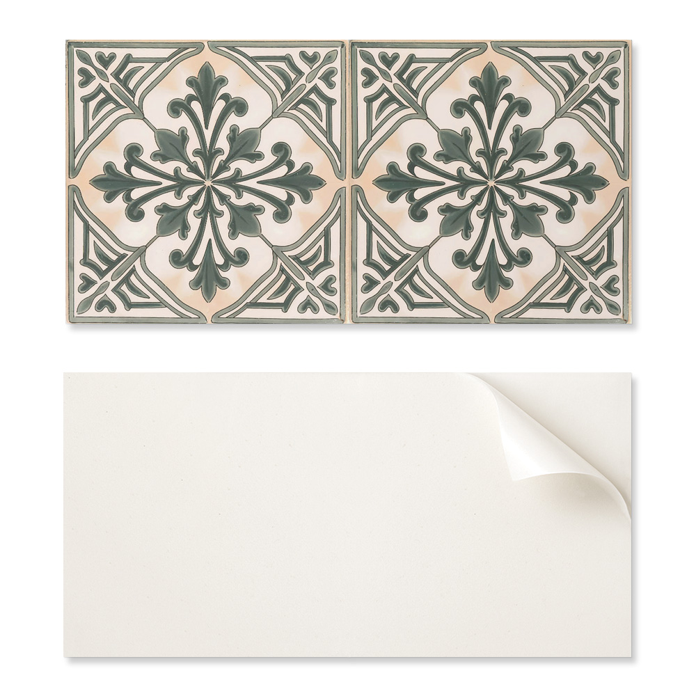 Selbstklebende Platte Mit Aufdruck – Ideal Für Die Küche, 100 X 50 Cm, Pflanzenmuster Im Quadrat