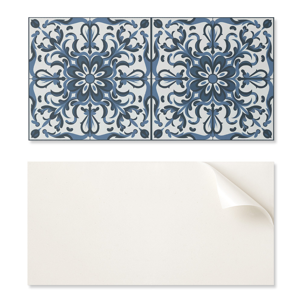 Geklebte Pvc-platte Mit Motiv, Ideal Für Den Flur, 100 X 50 Cm, Blumenmuster Mit Ornamenten