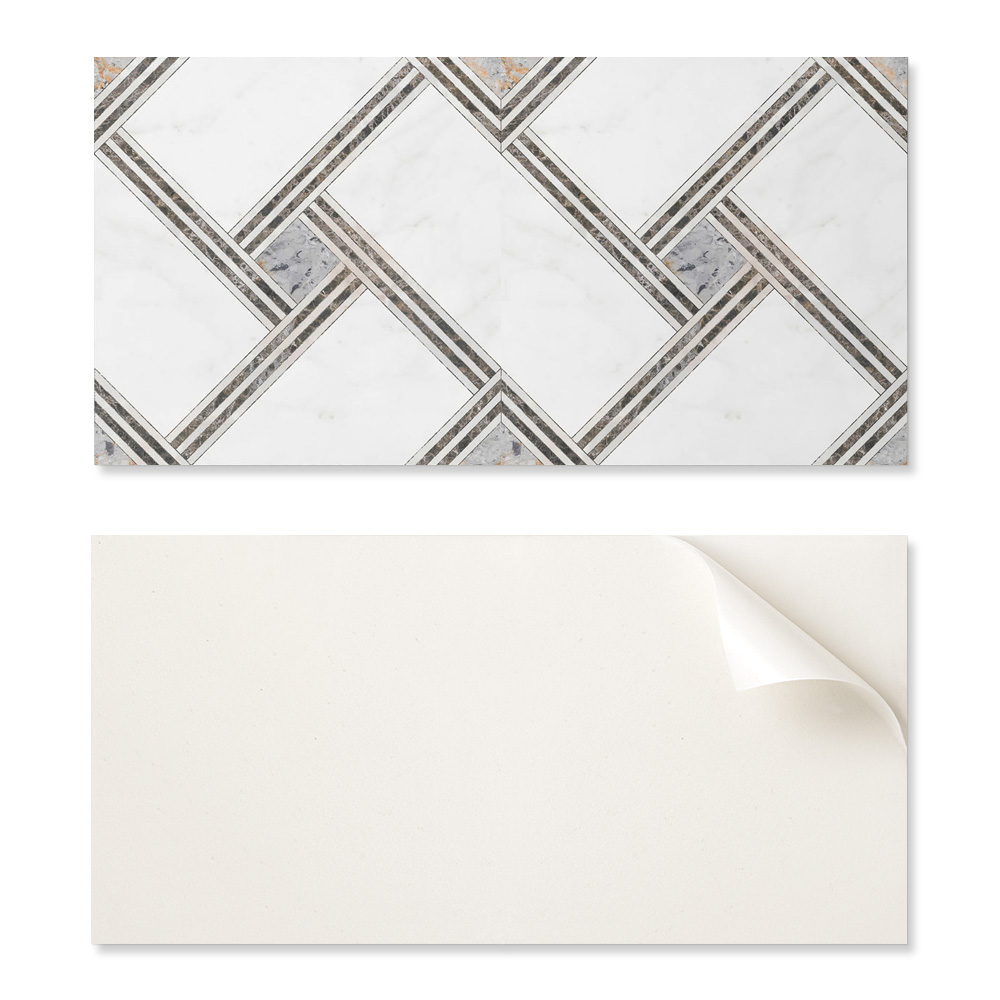 Geklebte Pvc-platte Mit Motiv, Ideal Für Flure, 100 X 50 Cm, Geometrisches Linienmuster