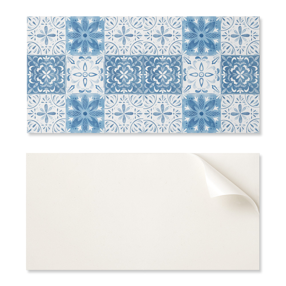 Verklebte Pvc-platte Mit Floralem Fliesenmuster, Ideal Für Den Flur, 100 X 50 Cm