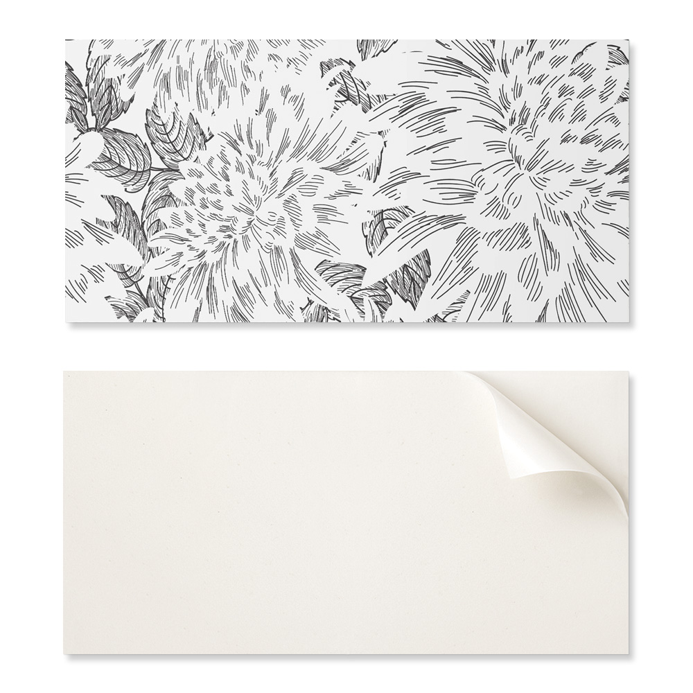 Selbstklebende Dekorplatte Für Eine Schnelle Wandgestaltung, 120 X 60 Cm, Blumenmuster Mit Blättern