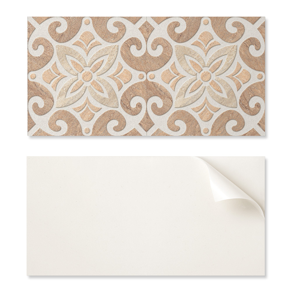Selbstklebende Dekorplatte Für Schnelle Wandgestaltung, 120 X 60 Cm, Blumenmuster Mit Ornamenten