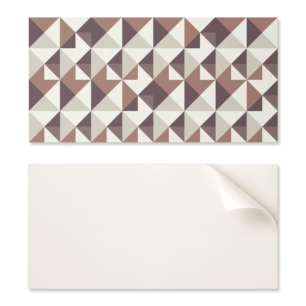 Verklebte Pvc-platte Mit Motiv, Ideal Für Den Flur, 120 X 60 Cm, Geometrisches Muster Mit Dreiecken