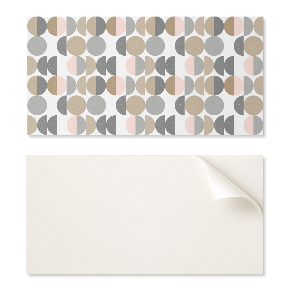 Selbstklebende Fliesen Mit Grafischem Muster Für Das Esszimmer, Pvc, Geometrische Formen Von Kreisen Und Halbkreisen, 10 X 40 X 20 Cm