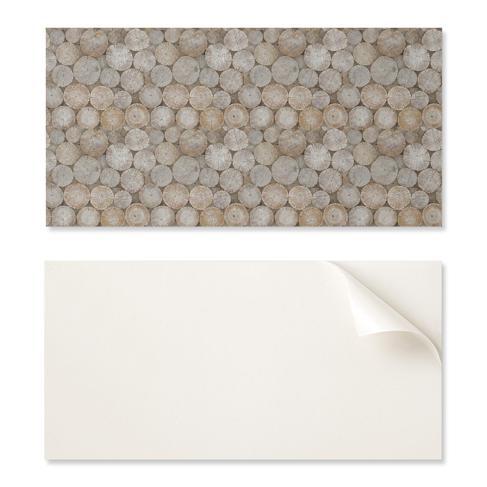 Packung Selbstklebender Pvc-fliesen Mit Holzkreismuster, 10 X 40 X 20 Cm