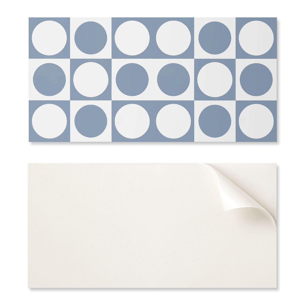 Wandfliesen Mit Pvc-grafik, Geometrische Kreise Im Raster, 10 X 40 X 20 Cm