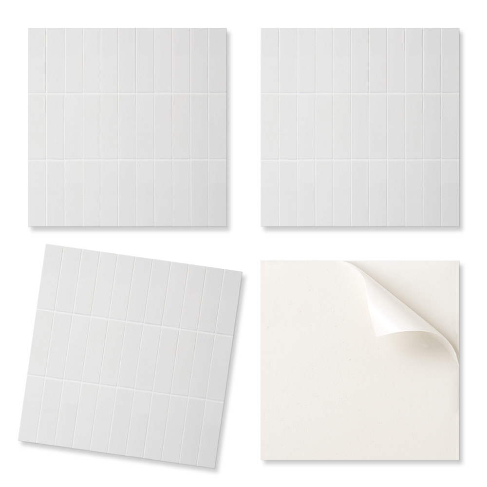 Set Pvc-fliesen Mit Muster Für Das Wohnzimmer, Selbstklebend, Schlicht, Glattes Mosaik, 4 X 50 X 50 Cm