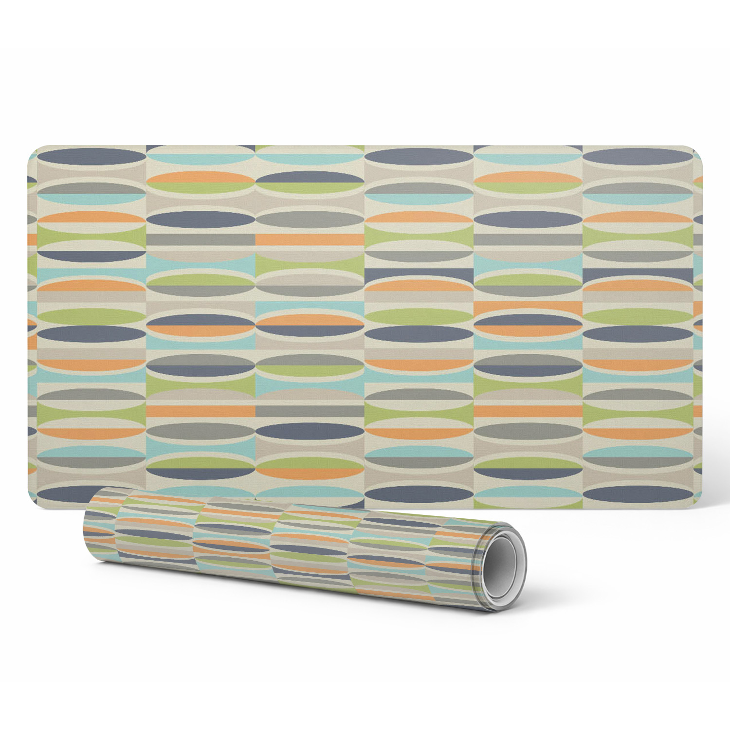 Rutschfestes Gaming-mauspad, Oval, Retro-muster, 100 X 50 Cm