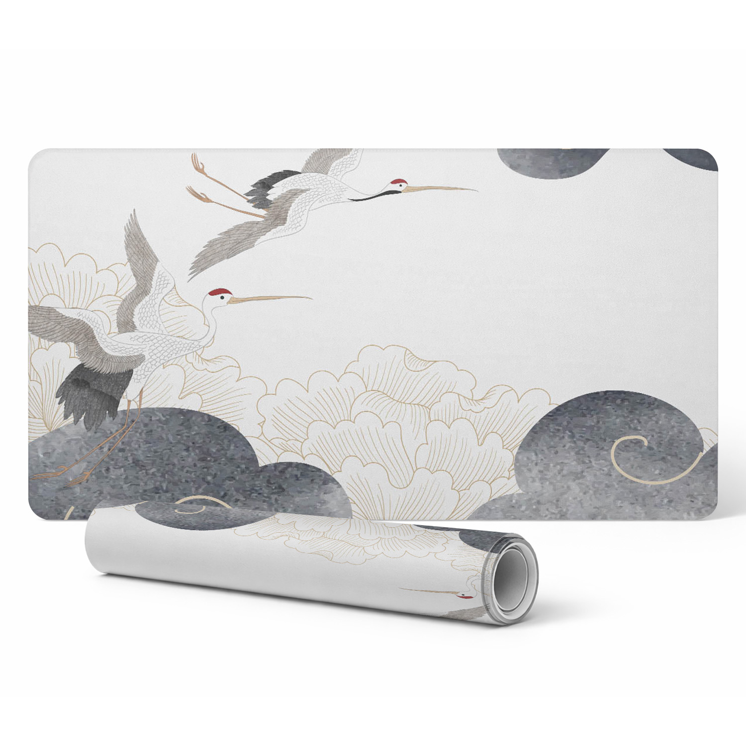 Cranes And Clouds Anti-rutsch-gaming-mauspad 100x50 Cm