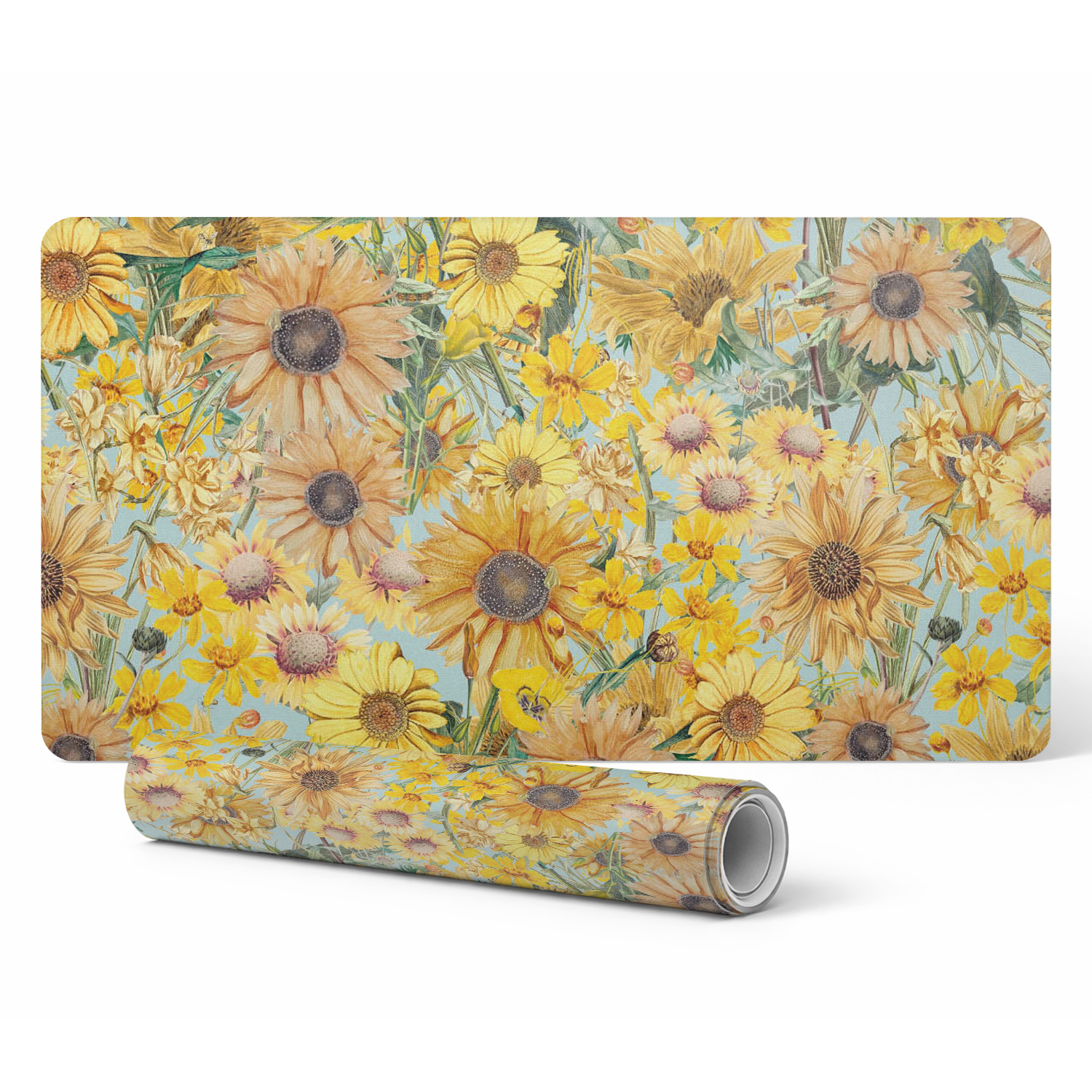 Schutzmatte Für Arbeitsplatten Mit Modischem Blumenwiesenmuster, 100 X 50 Cm