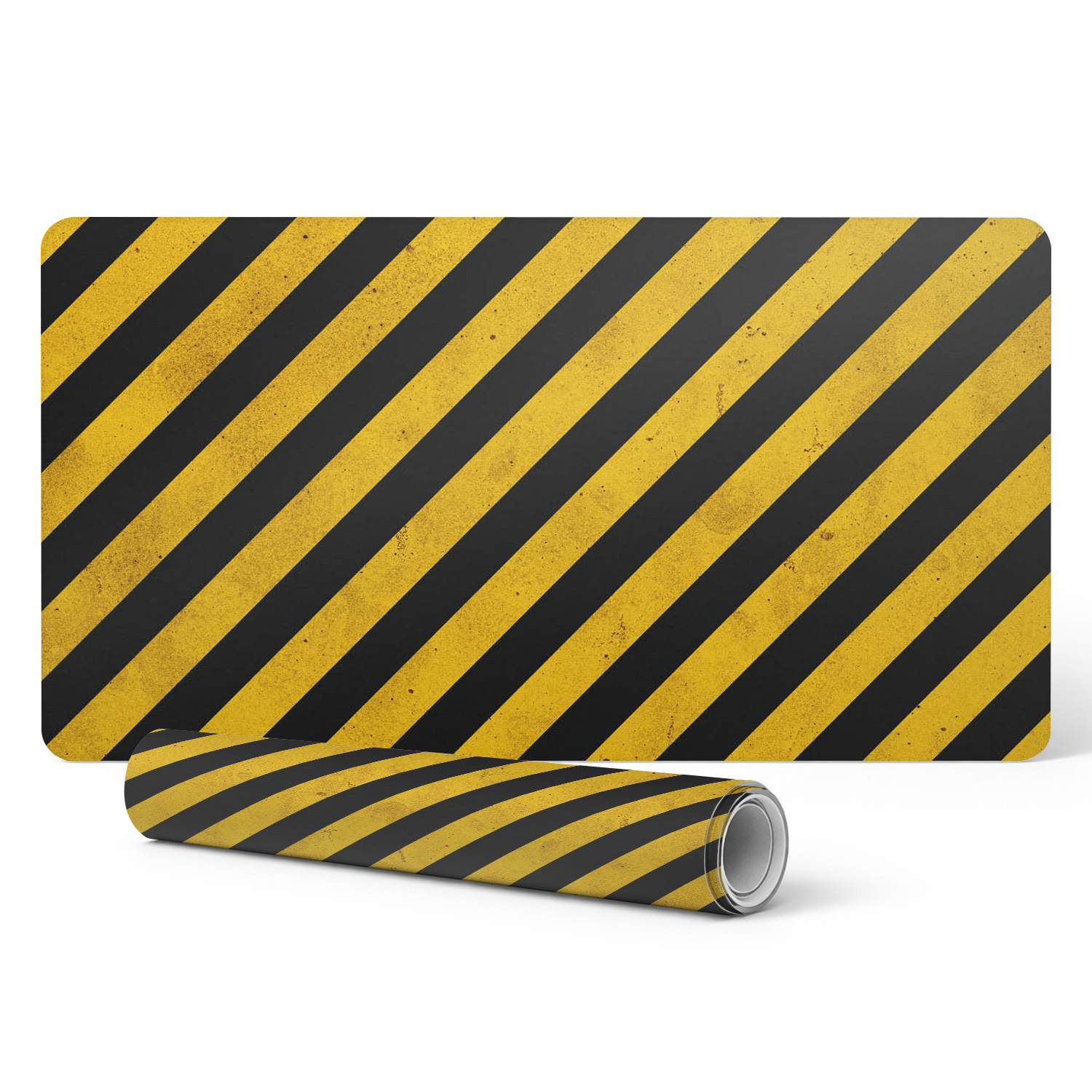 Modernes Schutzmauspad Mit Diagonalen Warnstreifen, 100 X 50 Cm