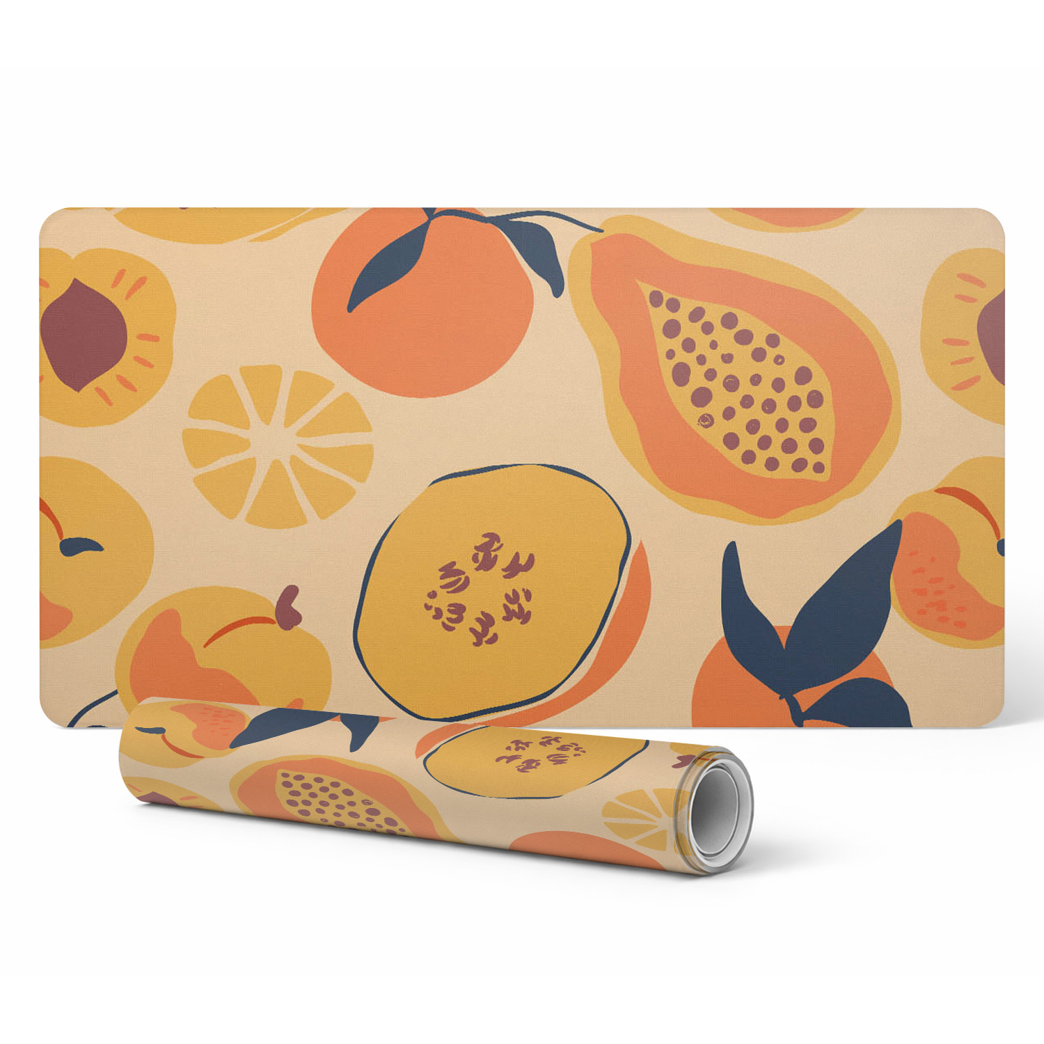 Schutzmatte Für Büroarbeitsplatten, Fruchtiges Retro-muster, 100 X 50 Cm