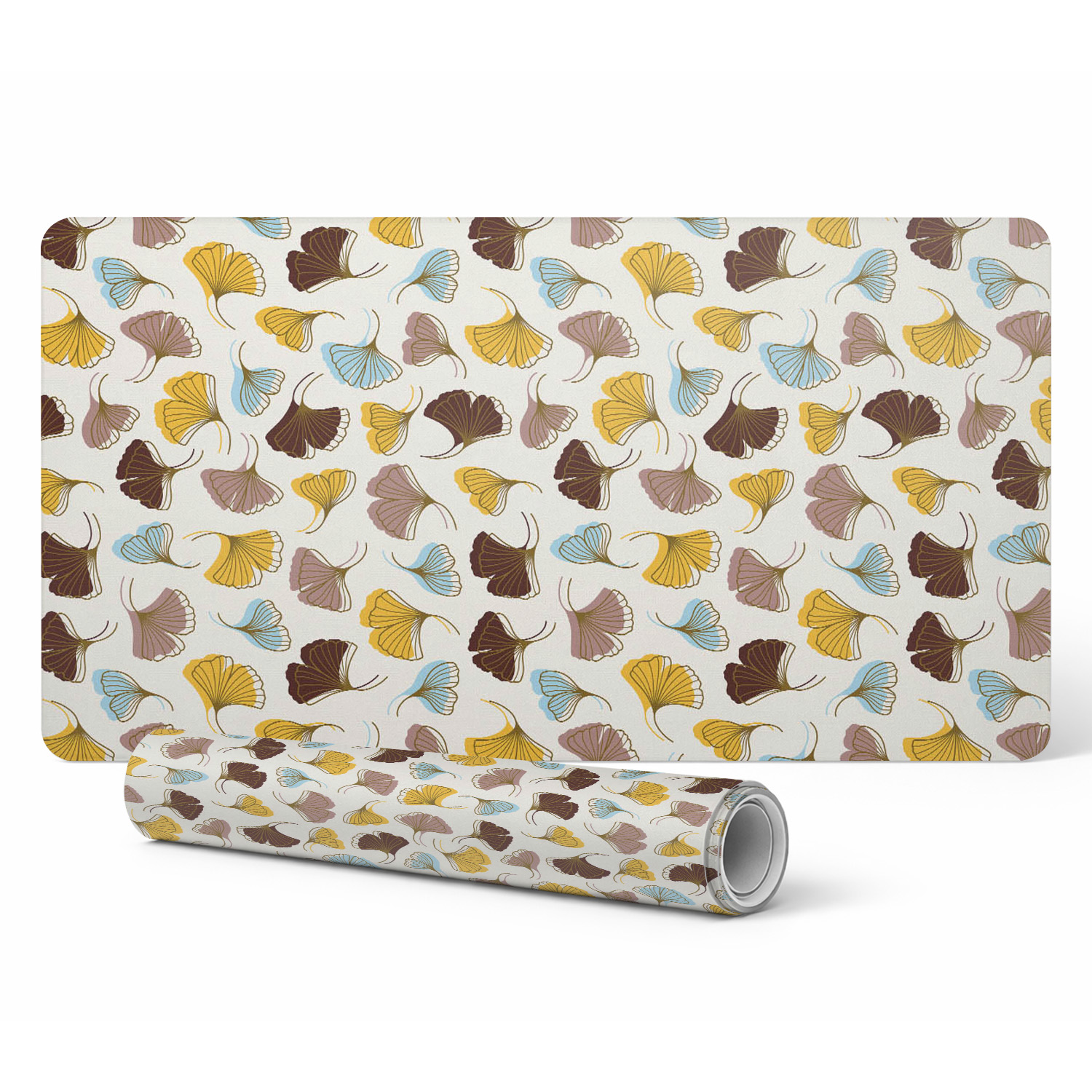 Rutschfeste Maus- Und Tastaturunterlage Mit Ginkgo-blättermuster, 120 X 60 Cm