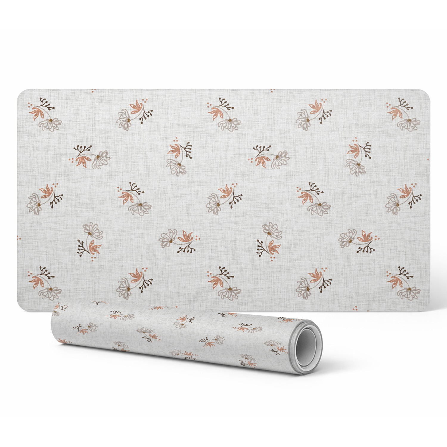 Dekorative Schutzmatte Für Bürotische, Zartes Retro-blumenmuster, 120 X 60 Cm