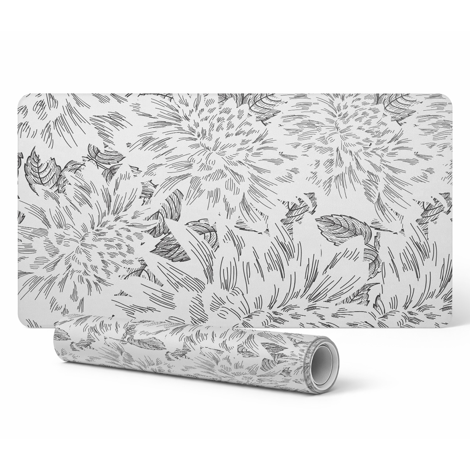 Moderne Tastaturschutzmatte Mit Floralem Blattmotiv, 120 X 60 Cm