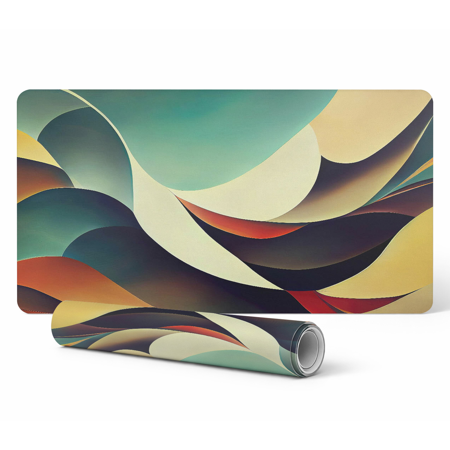 Designer-laptop-schutzunterlage Mit Abstraktem Wellenmuster, 120 X 60 Cm