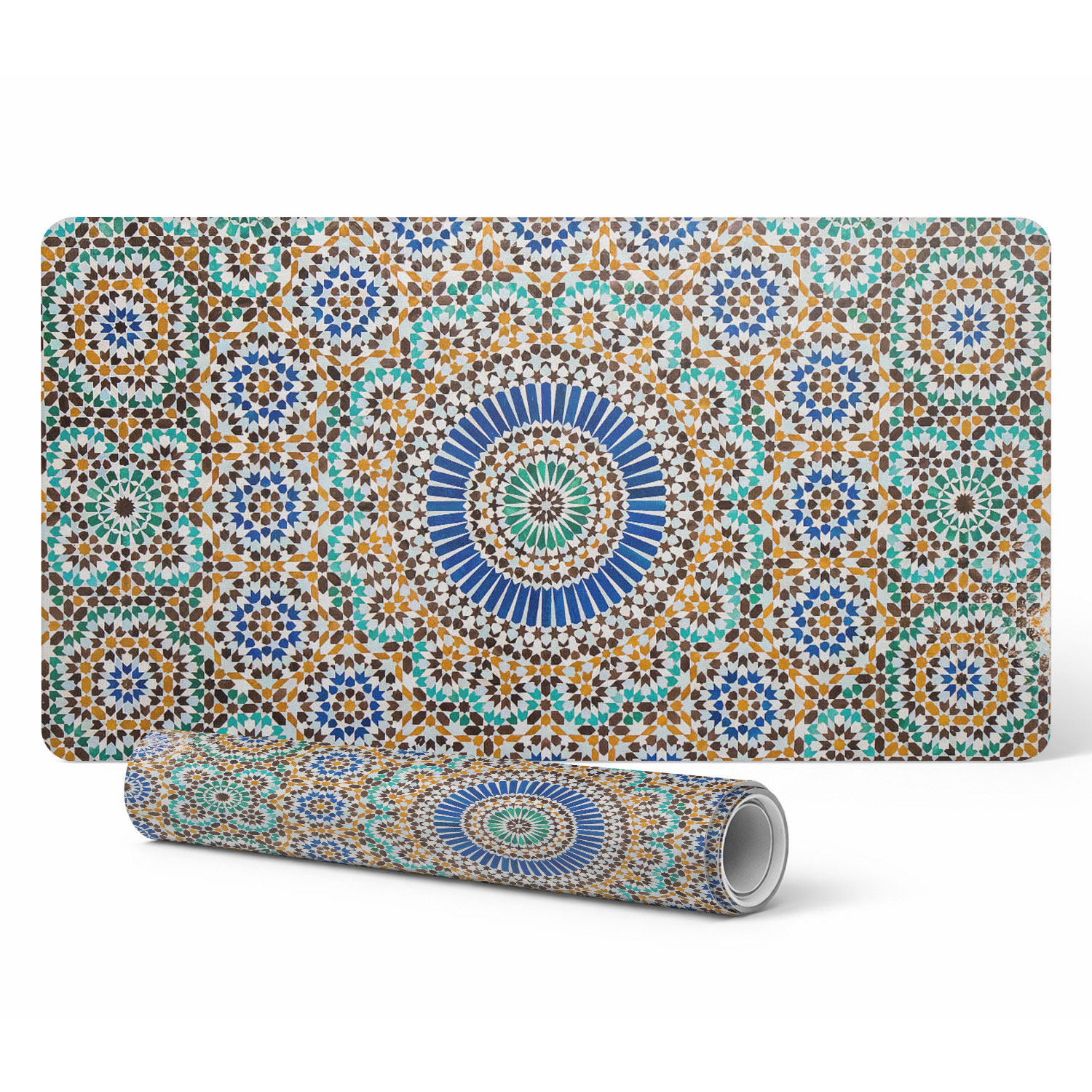 Dekorative Laptop-schreibtischunterlage Mit Geometrischem Mosaikmuster, 120 X 60 Cm