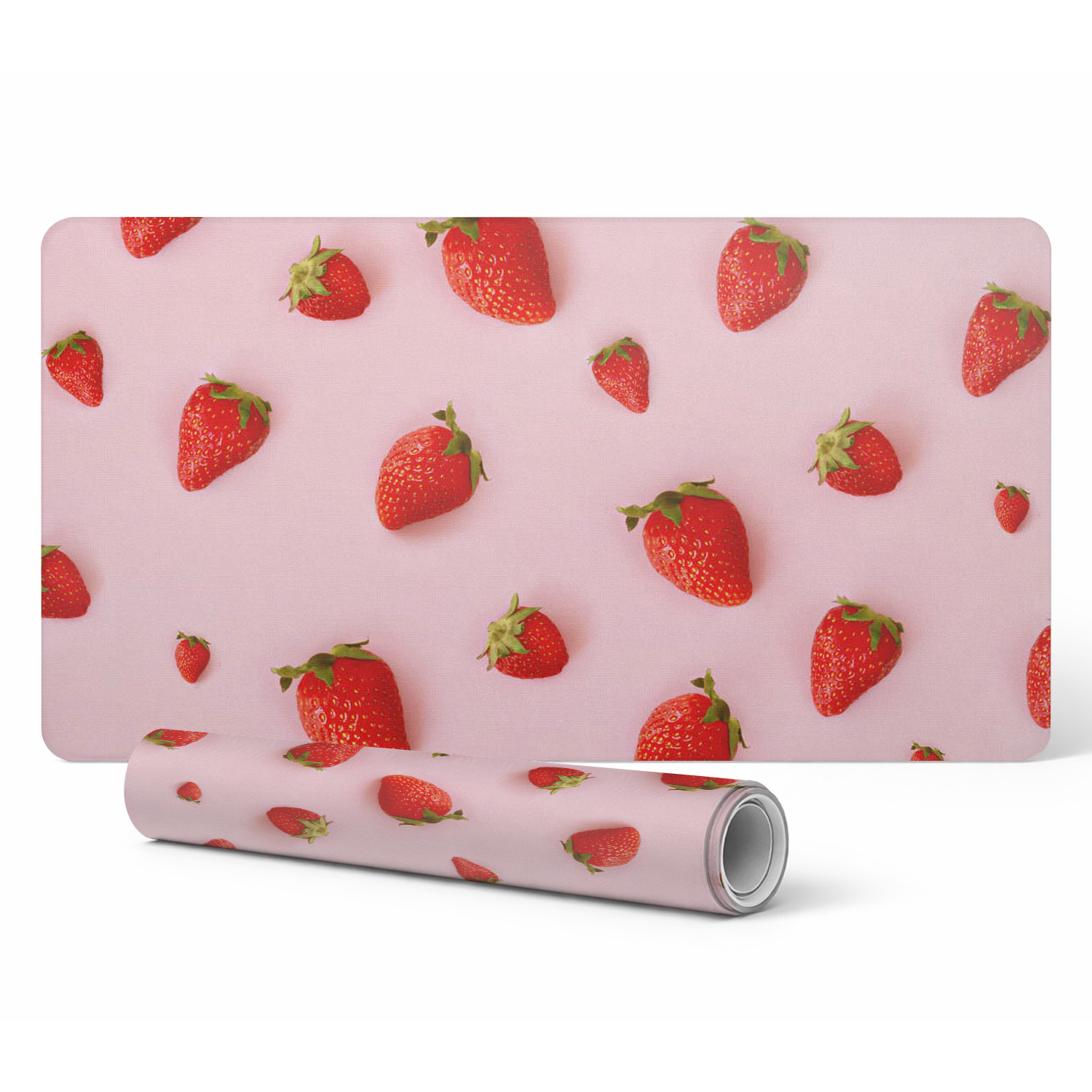 Home-office-schutzunterlage Erdbeeren Auf Pastellfarbenem Hintergrund 120 X 60 Cm