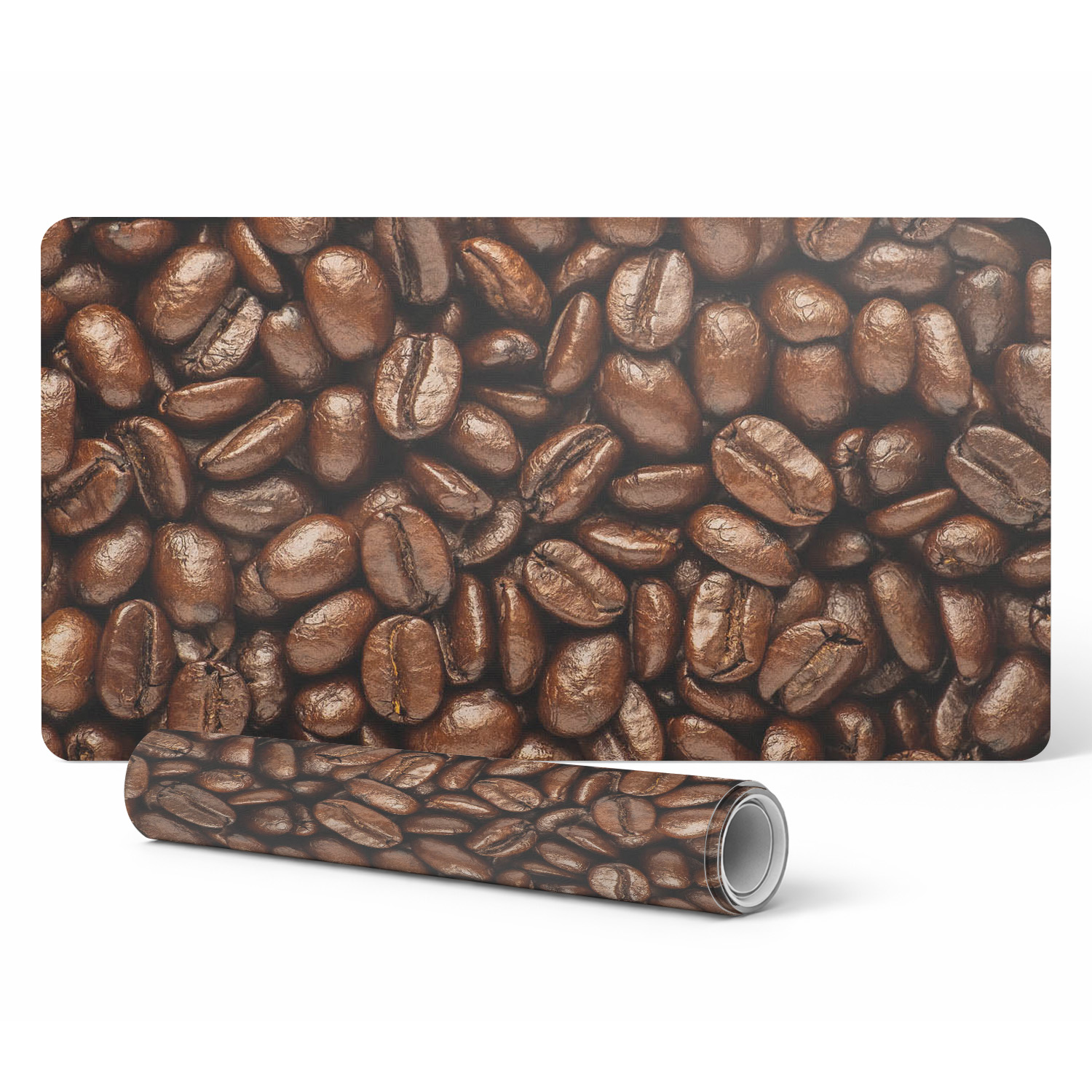 Rutschfeste Schreibtischunterlage Mit Kaffeebohnenmuster, Detailansicht, 90 X 45 Cm