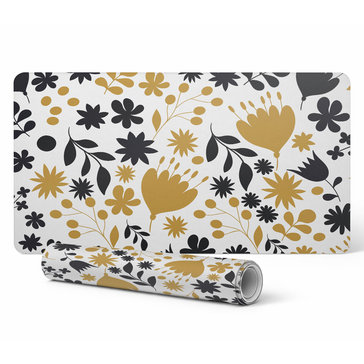 Dekorative Schutzmatte Für Den Bürotisch, Florales Retro-muster, 90 X 45 Cm