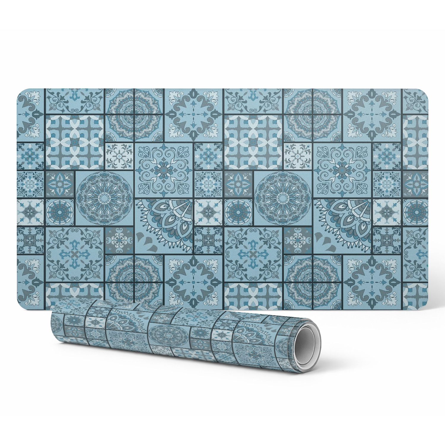 Schutzmatte Für Arbeitsplatten In Büros Und Unternehmen, Geometrisches Mosaikmuster, 90 X 45 Cm