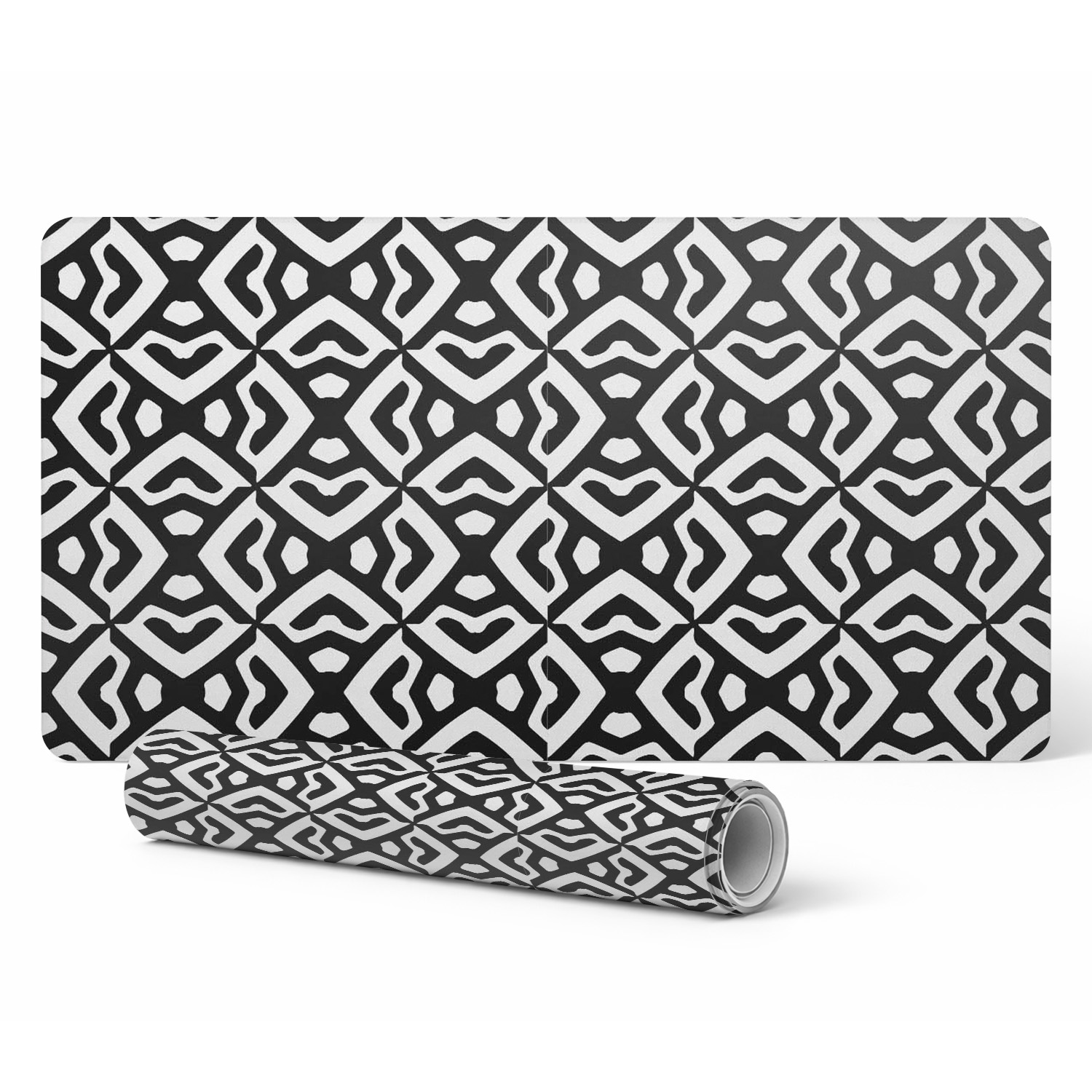 Dekorative Schutzmatte Für Bürotische, Geometrisches Retro-muster, 90 X 45 Cm