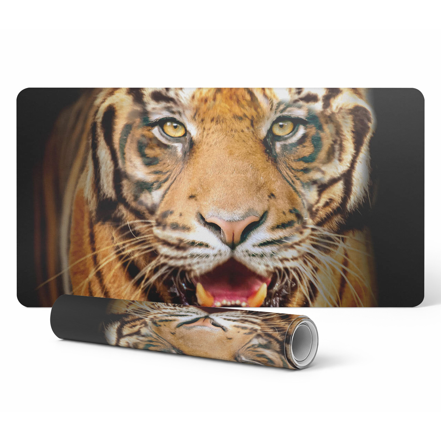 Dekorative Gaming-schreibtischmatte Tiger – Nahaufnahme Der Schnauze 90 X 45 Cm
