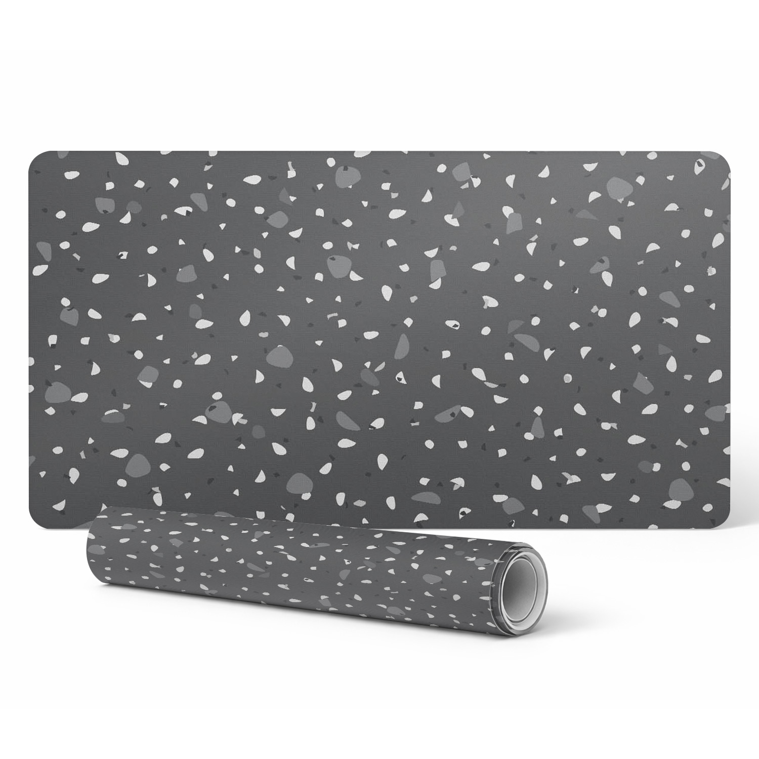Schutzmatte Für Schreibtisch, Tastatur Und Maus, Terrazzo-optik, 90 X 45 Cm