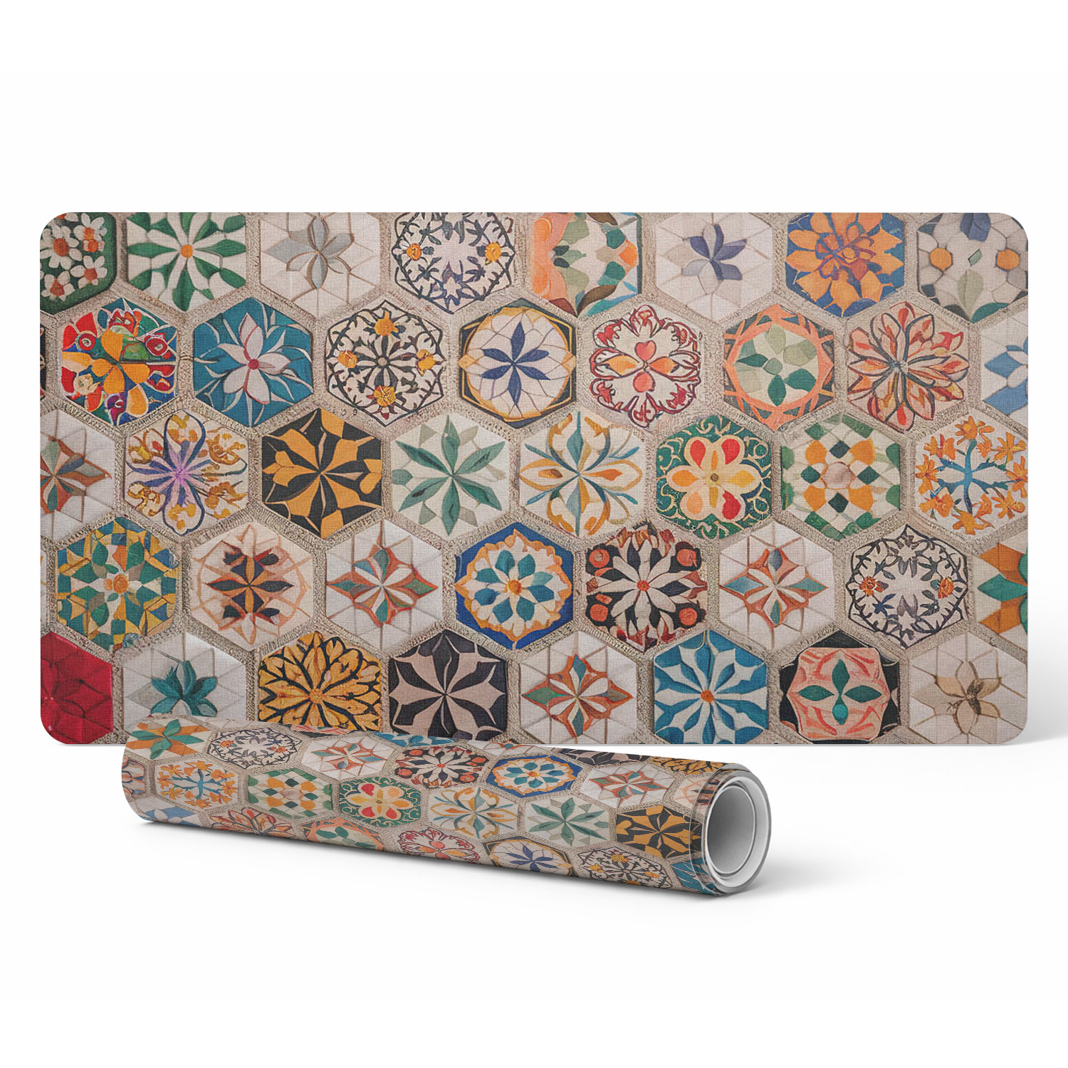 Mosaikblumen-mauspad Für Schreibtisch, Tastatur Und Laptop, 90 X 45 Cm
