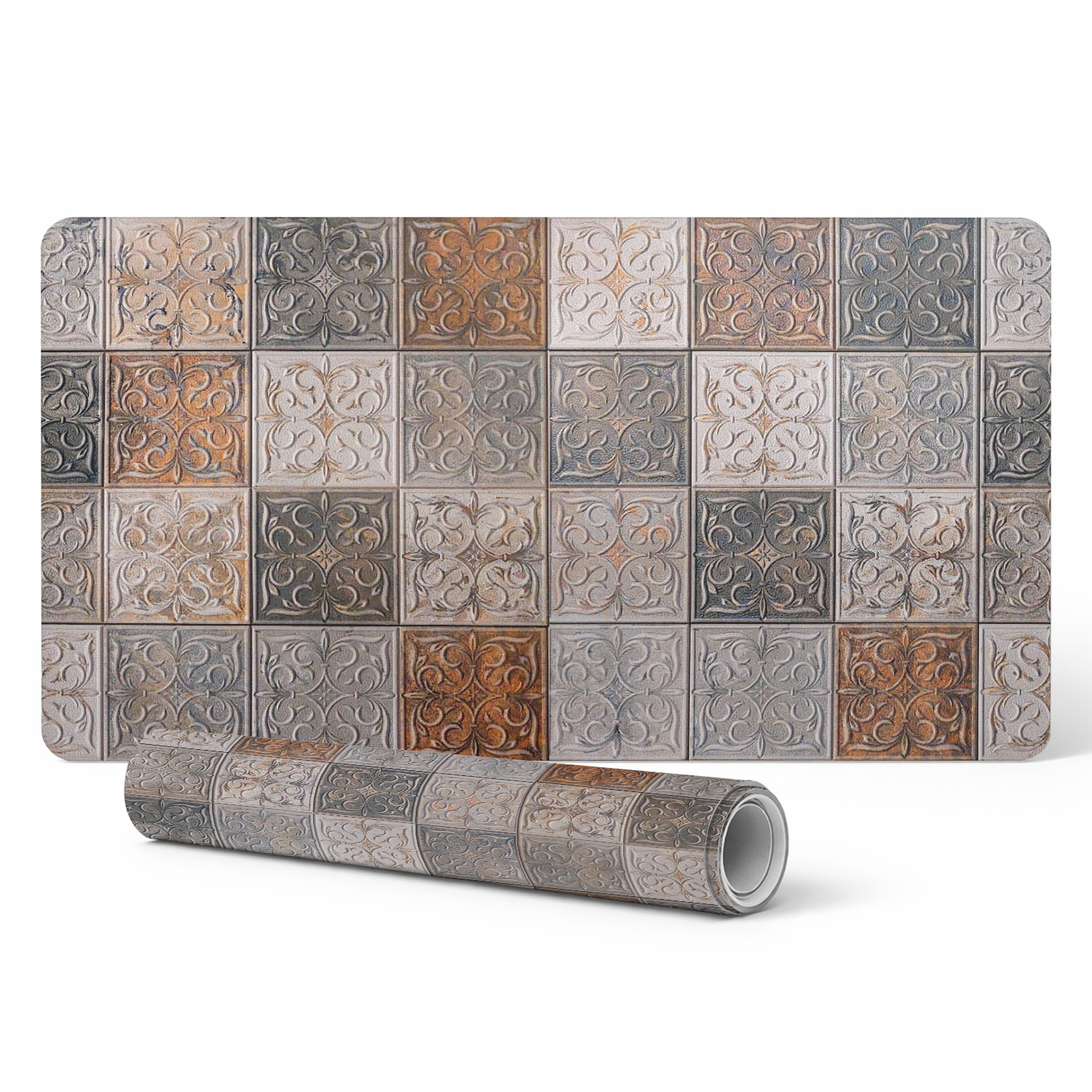 Moderne, Quadratische Tastaturschutzmatte Mit Retro-muster, 90 X 45 Cm