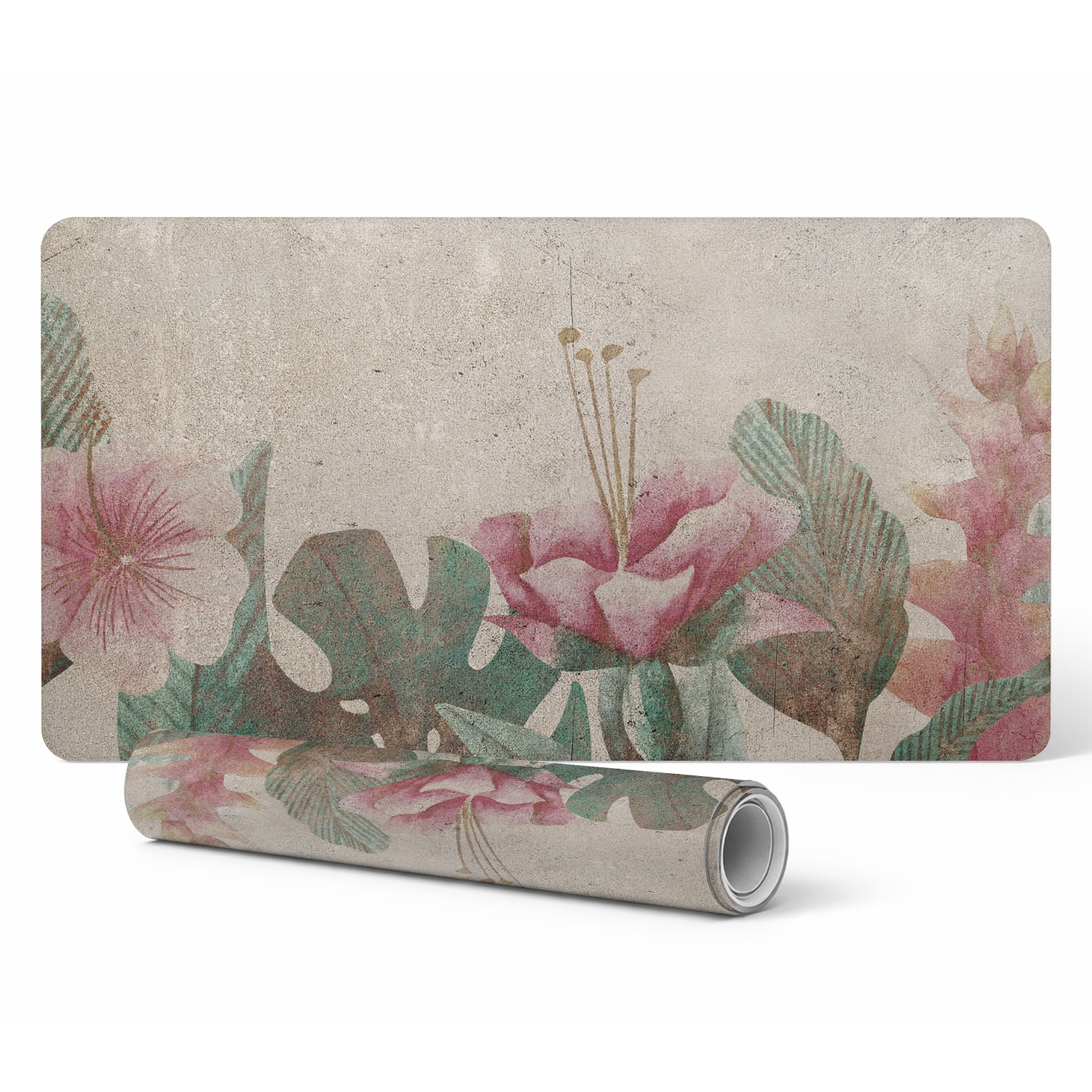 Gaming-schreibtischunterlage Mit Vintage-blumenmuster, 90 X 45 Cm