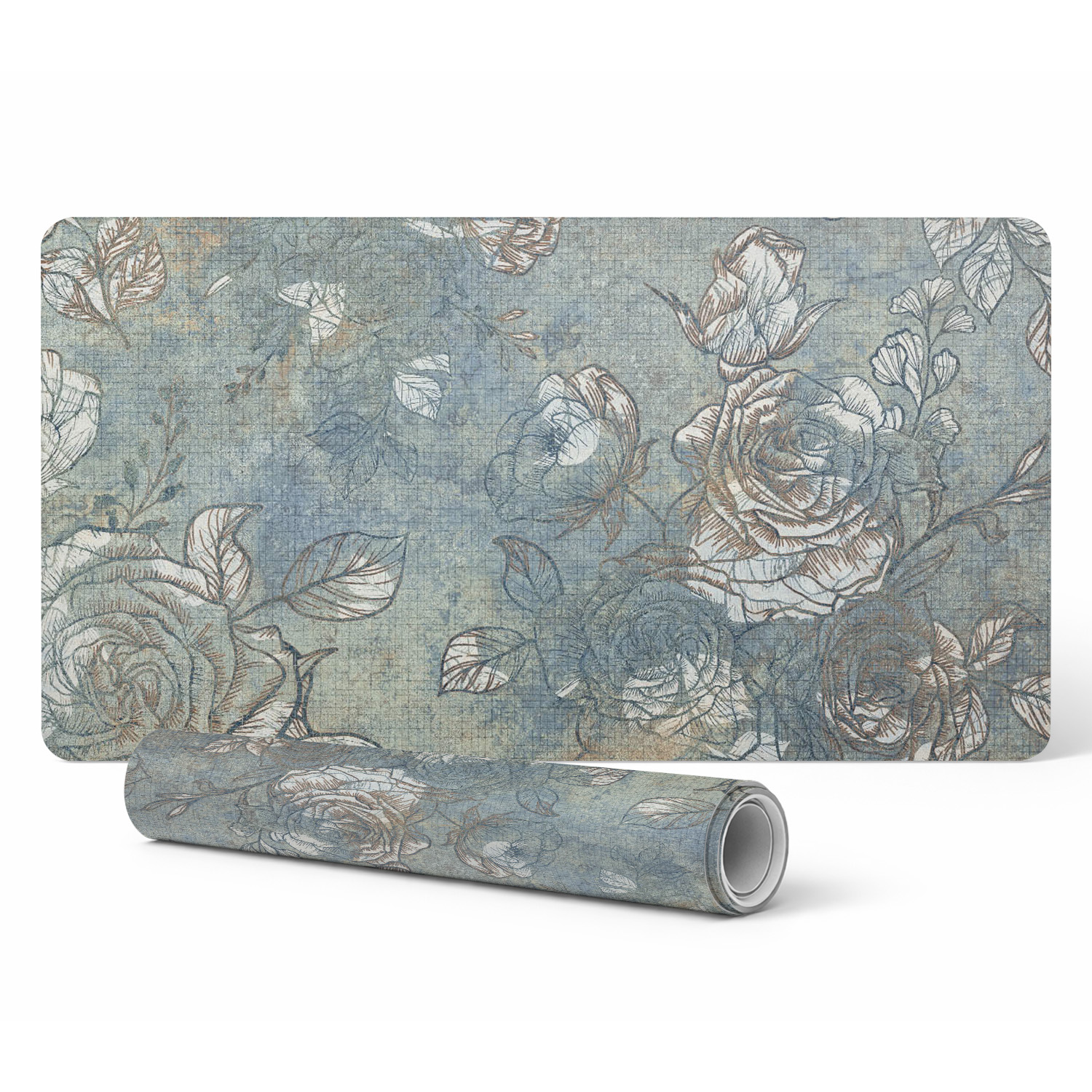 Schutzmatte Für Büroarbeitsplatten, Blumenmuster, Vintage, 90 X 45 Cm