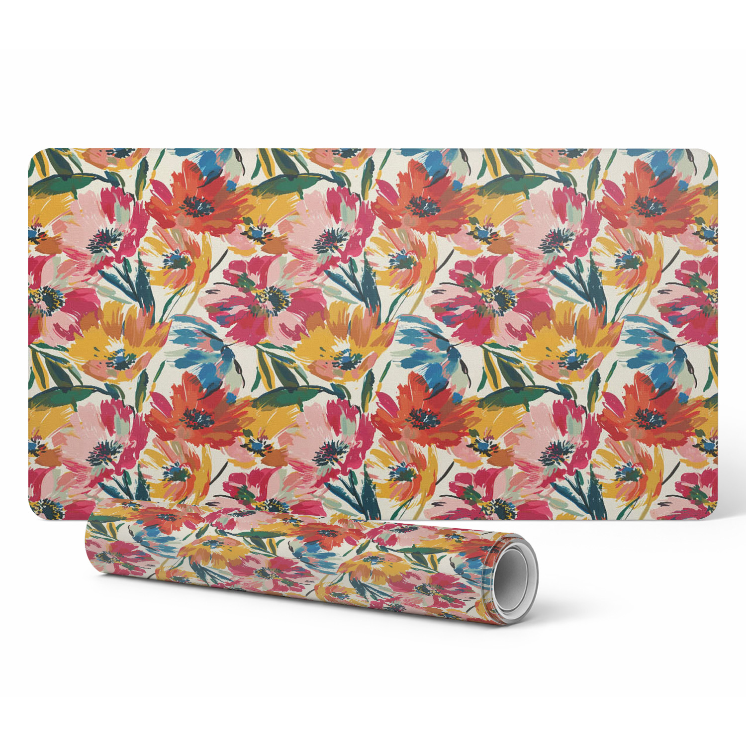 Dekorative Laptop-schreibtischunterlage Mit Abstraktem Blumenmuster, 90 X 45 Cm