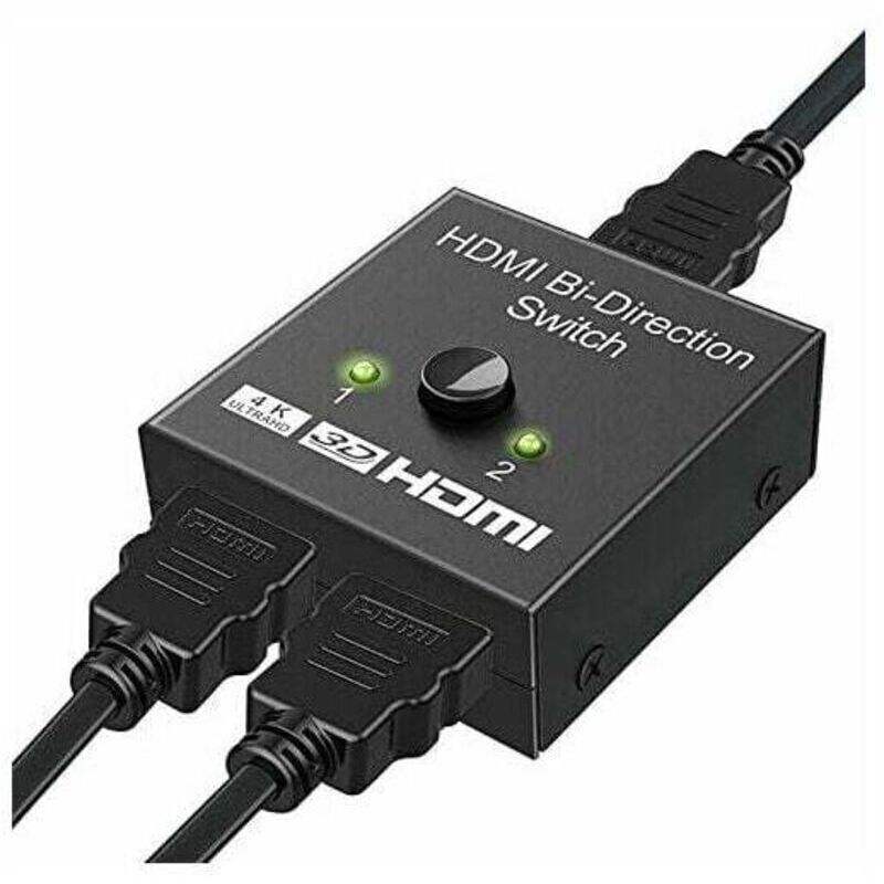 Hdmi-switch, Bidirektionaler 4k-hdmi-splitter-adapter Mit 2 Eingängen Und 1 Ausgang Oder 1-eingang-2-ausgang-switch, 4k/1080p-3d-anschluss, Hdcp, Hdmi-switch Für Hdtv/blu-ray/dvd/dvr-player