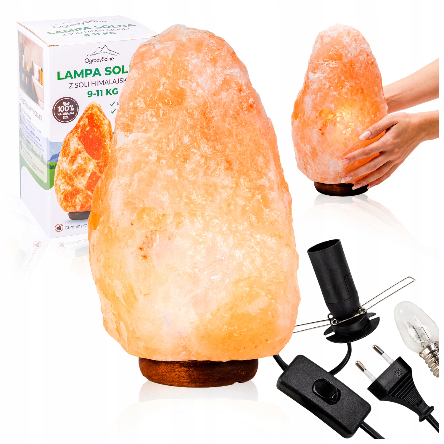 Salzkristalllampe (9–11 Kg) Mit Himalaya-salz, Luftionisator