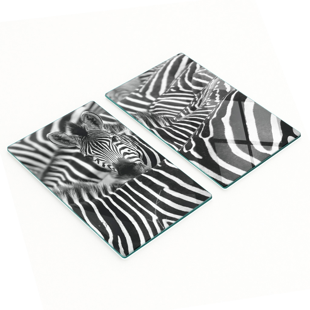 Multifunktionale Dekorative Glasplatten Mit Zebramuster, 2 X 30 X 52 Cm