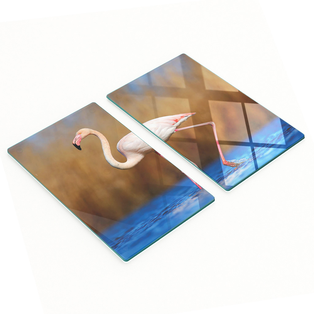 Multifunktionale, Dekorative Küchenplatten Aus Gehärtetem Stahl, Flamingo-motiv, 2 X 30 X 52 Cm
