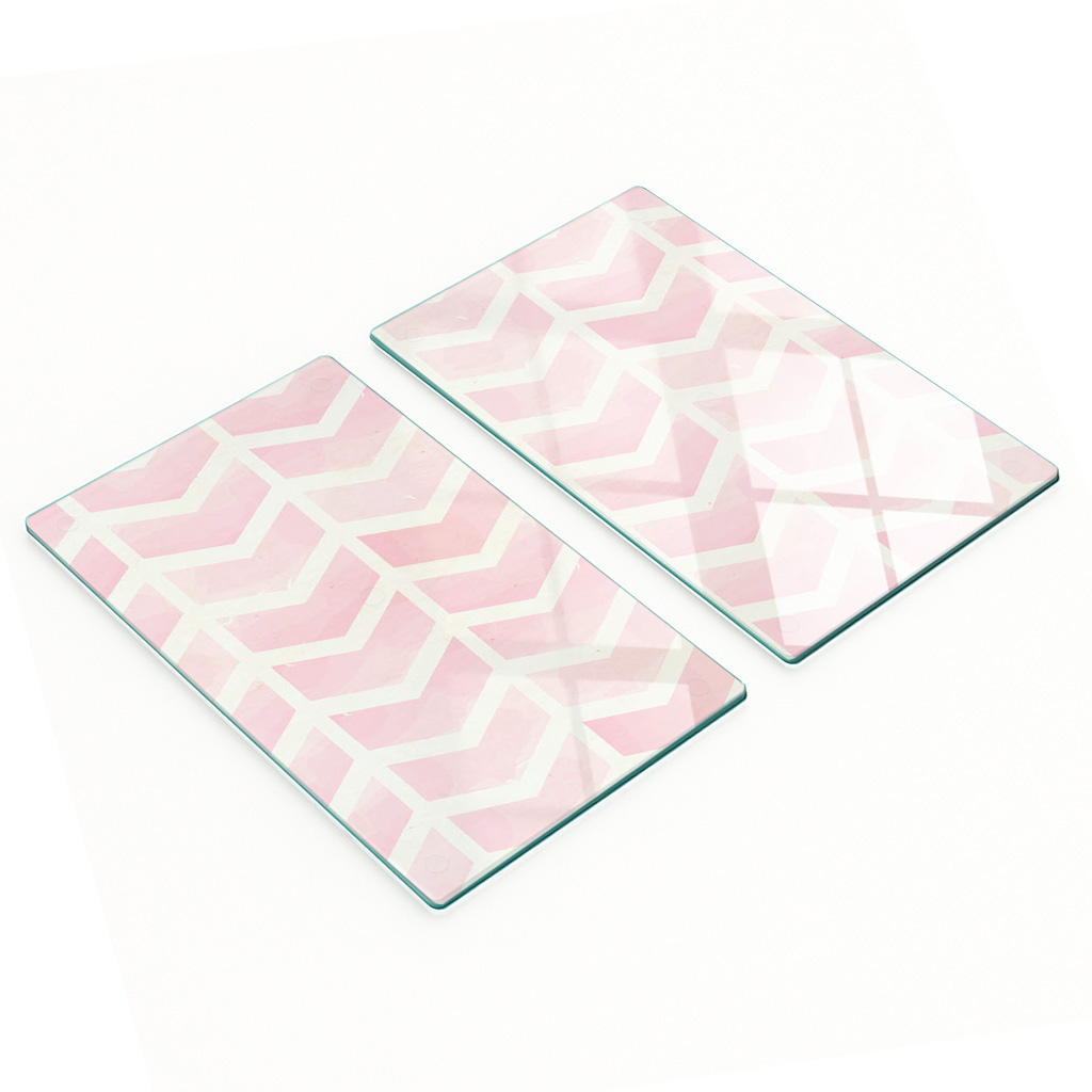 Dekorative, Multifunktionale Glasplatten Aus Gehärtetem Glas Mit Chevron-muster, 2 X 30 X 52 Cm