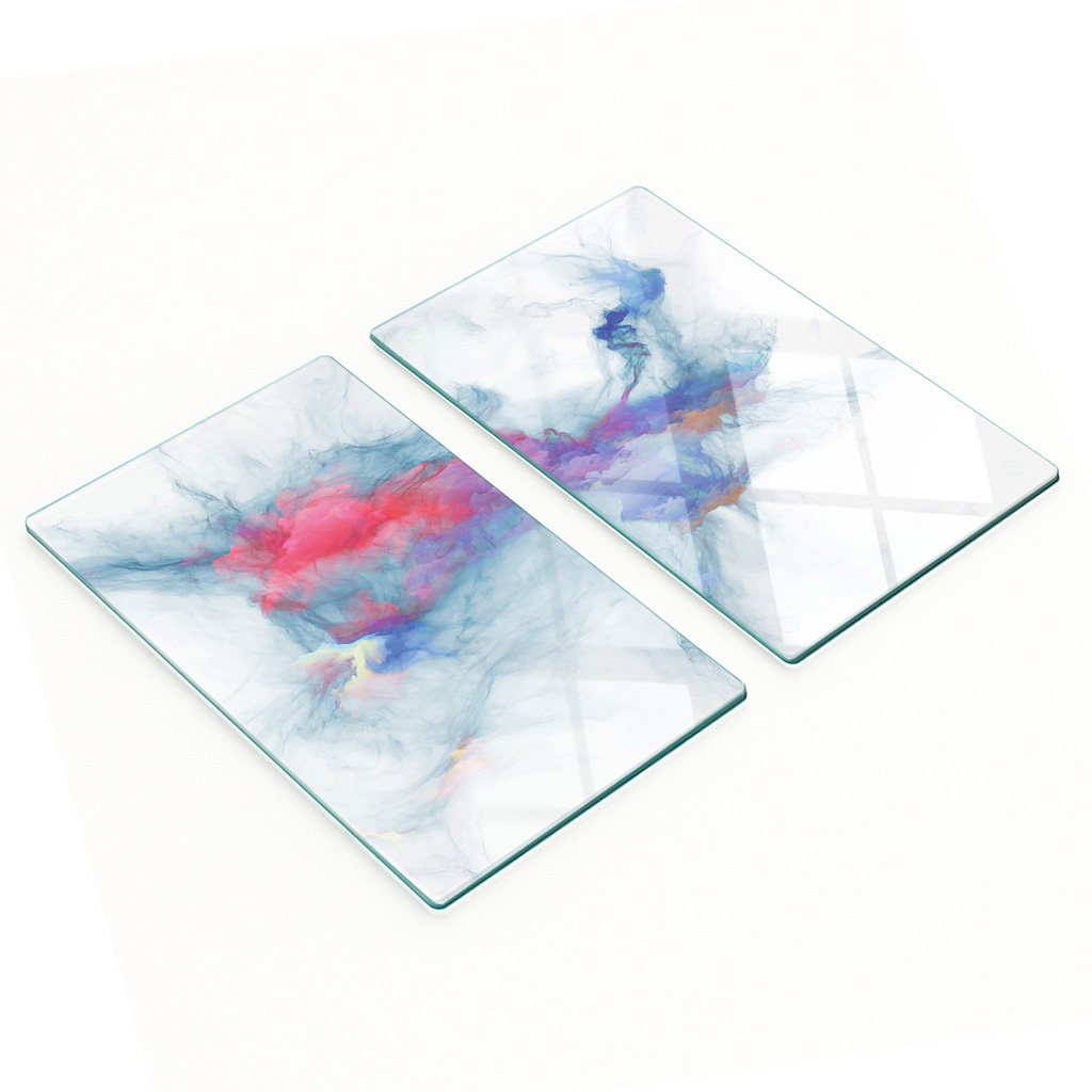 Multifunktionale, Dekorative Küchenglasplatten „fractal Smoke“ 2 X 30 X 52 Cm