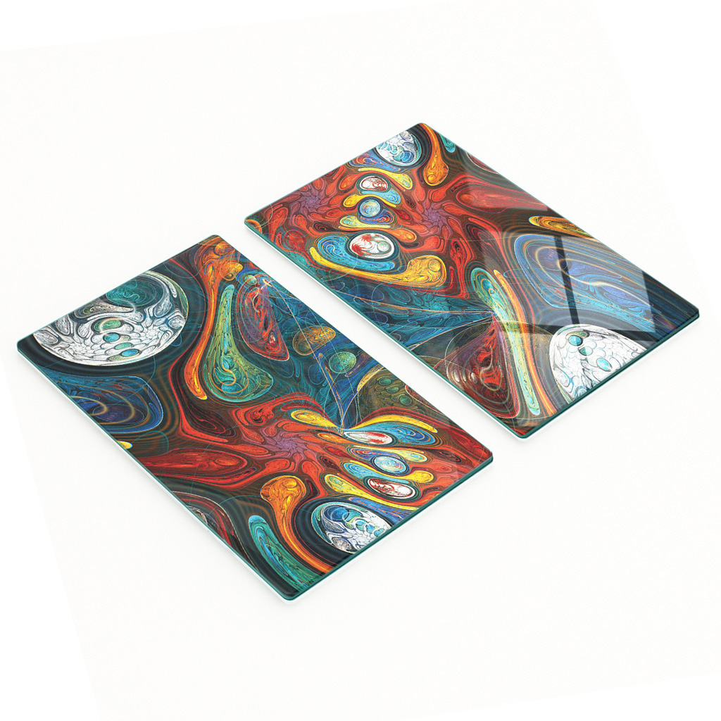 Kratzfeste Glasplatten, Abstrakte Form, 2 X 30 X 52 Cm