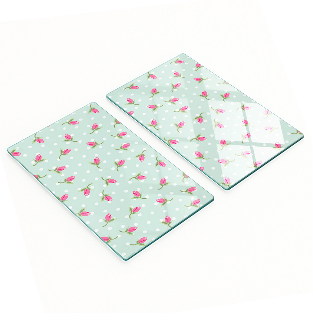 Multifunktionale Küchen-dekorationsplatten Aus Gehärtetem Glas, Rosenmotiv, 2 X 30 X 52 Cm
