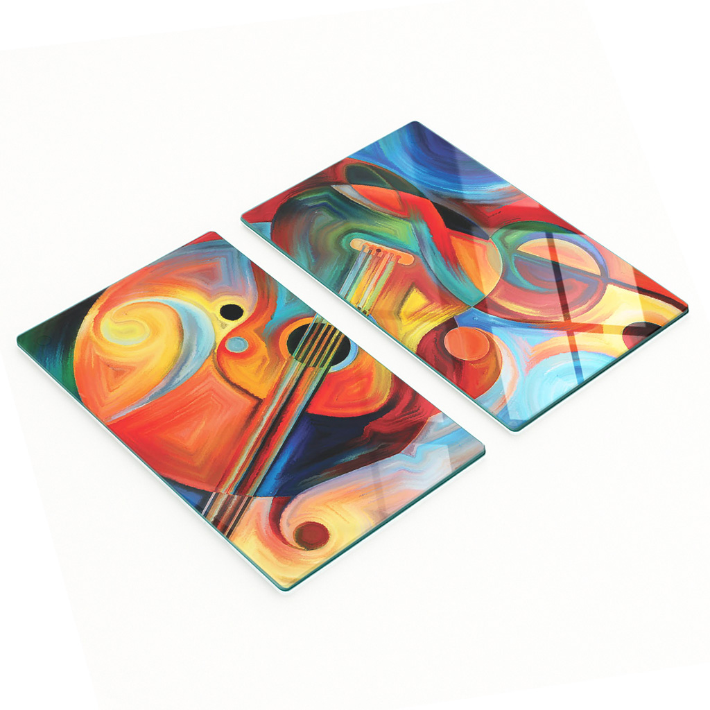 Multifunktionale Küchen-dekorationsplatten Aus Gehärtetem Glas, Musikmotiv, 2 X 30 X 52 Cm