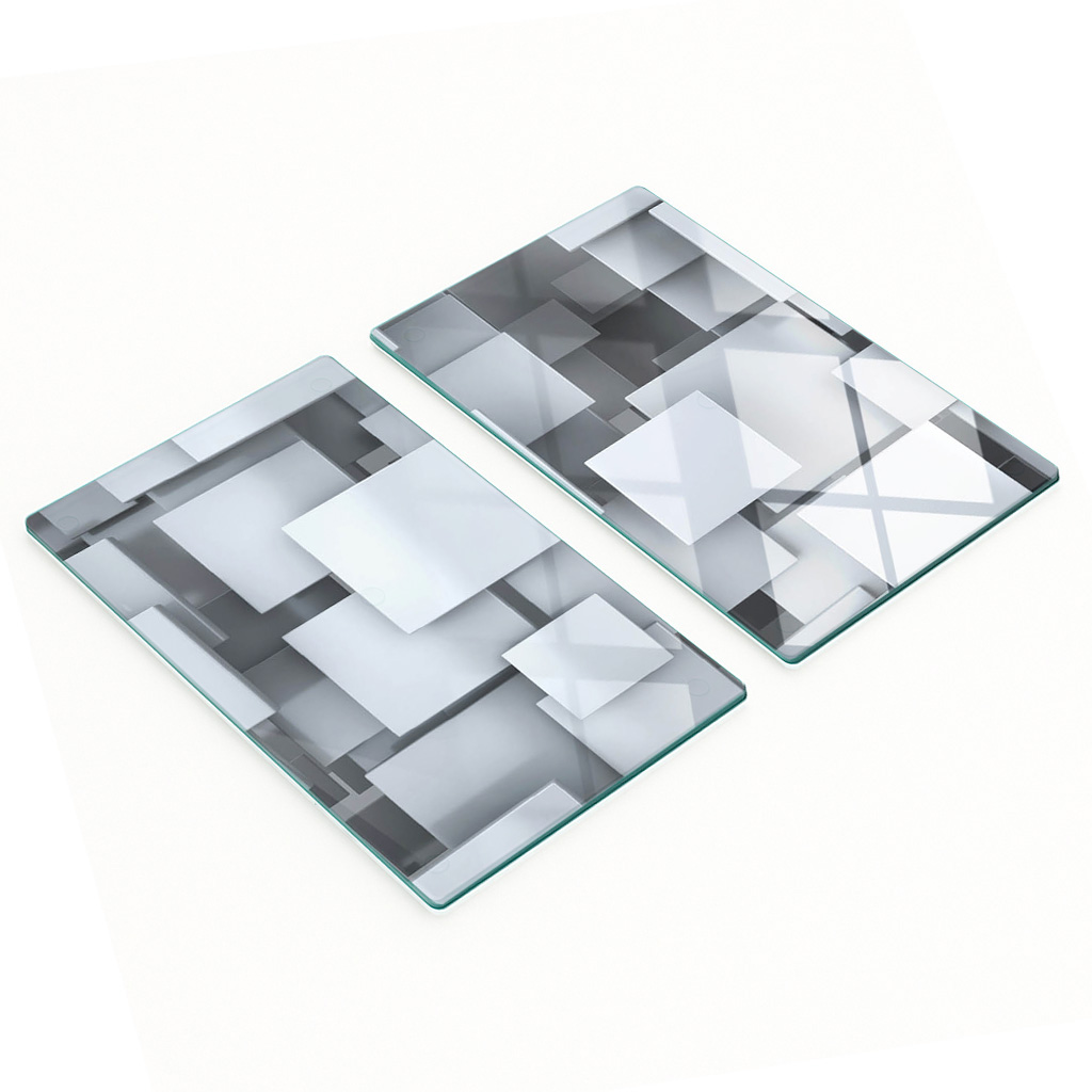 Glasplatten Mit Dekorativen Drucken, Dreidimensionale Blöcke, 2 X 30 X 52 Cm
